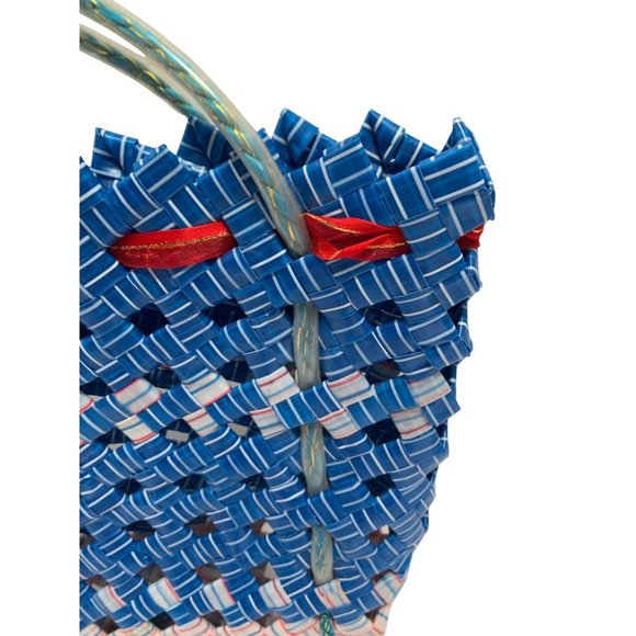 Handmade Homemade Made From Plastic Straws Purse Plastic Tote Handbag Purse Shou - Picture 2 of 5